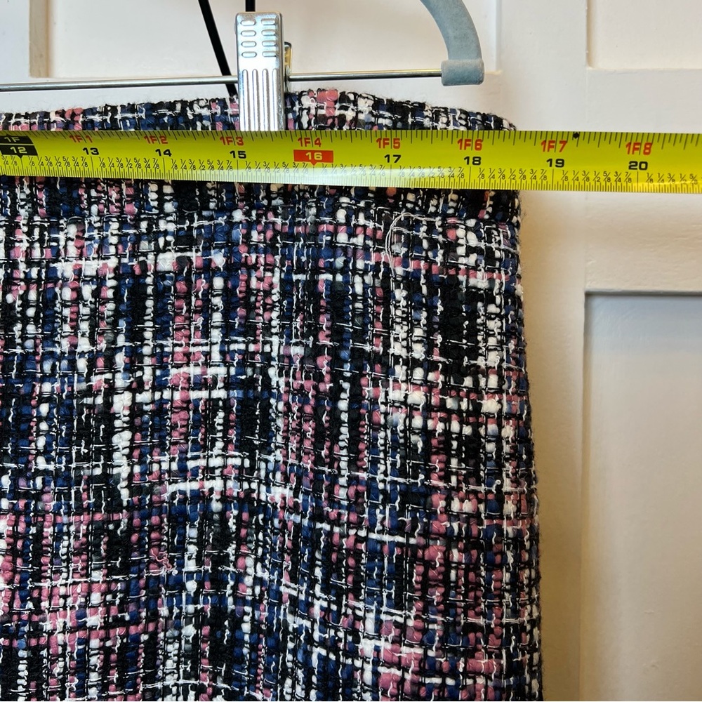 Loft Ann Taylor Women's Pink Black Tweed Pencil Skirt Size 16 Career Work Lined - Picture 3 of 7